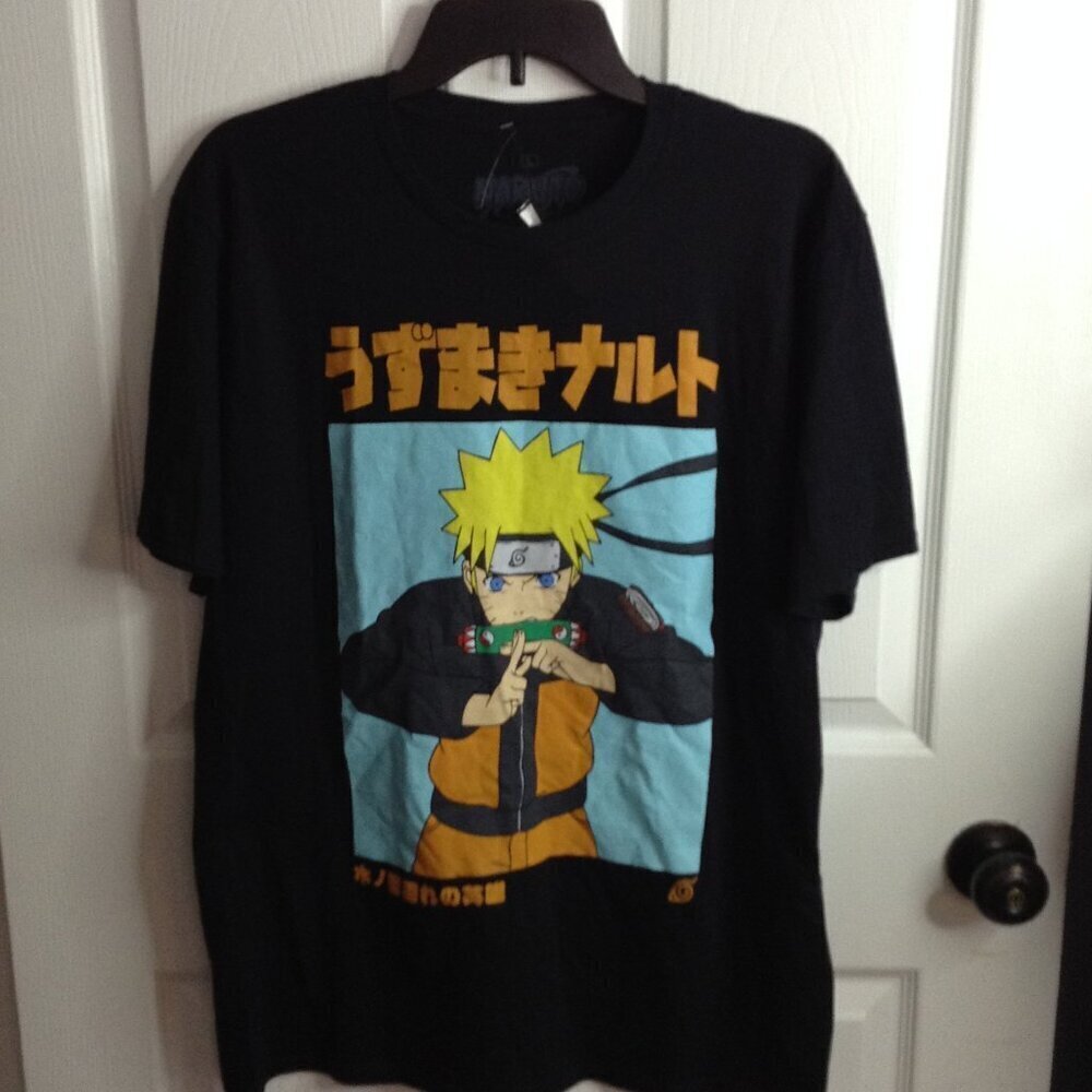Naruto Shippuden Tee; "L" Featuring Naruto Uzumaki; Officially Licensed, Y2K
